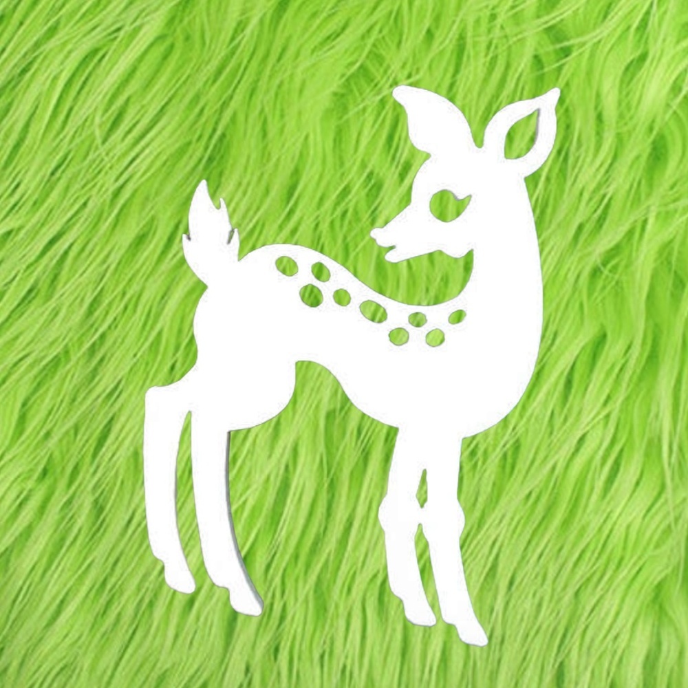 Adorable Little white laser cut acrylic deer pin Bambi Christmas Holiday